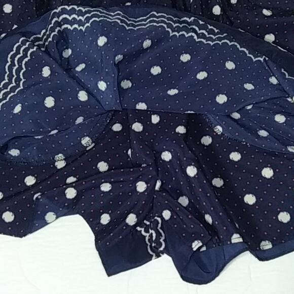 Navy Polka Dot Skort Oversized Pockets Elastic Waistband by Aryn K Size XS - Picture 9 of 15